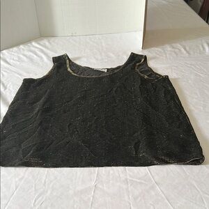 Clio Black and Gold Boxy Sleeveless Tank Top